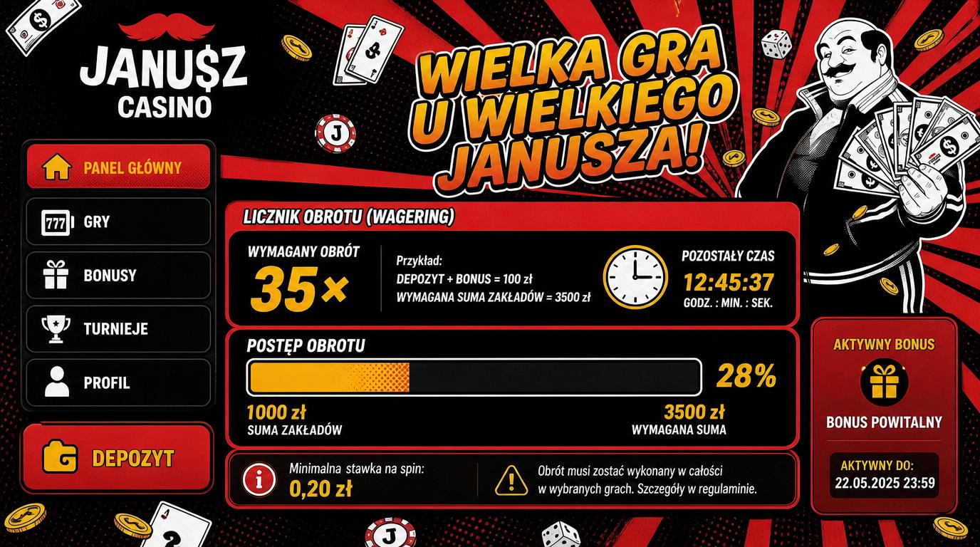 Licznik obrotu pokazujący 35× dla depozytu i bonusu.