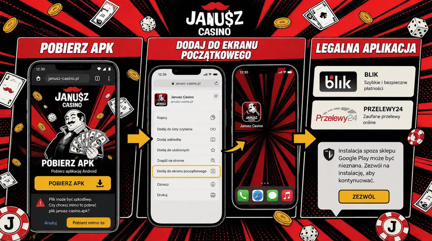 Aplikacja Janusz Casino instalacja Android i iPhone